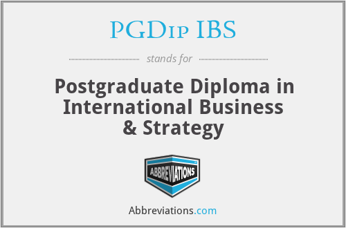 PGDip IBS - Postgraduate Diploma in International Business & Strategy